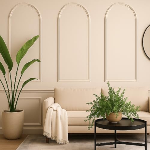 Colingmill 3 Set 24 x 64 Inch Arch Wall Molding Kit Peel Stick Arch Premade Accent Wainscoting Panel Wall Panel Decor Pre Cut Trim Kit for Home Walls Molding DIY Living Room Decor(Classic Style) - size: 24 x 64 Inch, style: Classic Style