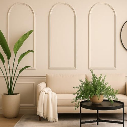 Colingmill 3 Set 24 x 64 Inch Arch Wall Molding Kit Peel Stick Arch Premade Accent Wainscoting Panel Wall Panel Decor Pre Cut Trim Kit for Home Walls Molding DIY Living Room Decor(Classic Style) - size: 24 x 64 Inch, style: Classic Style