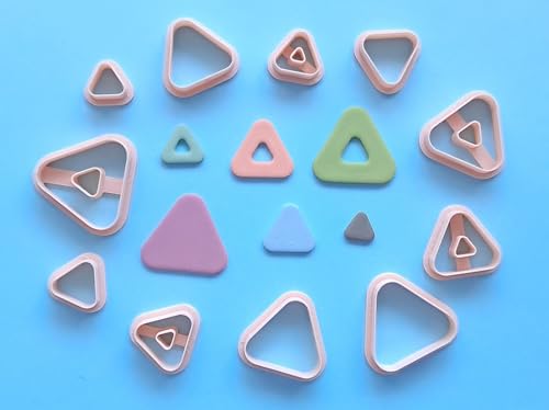 Jinnyous Jewellery Triangle Polymer Clay Earring Cutter Set of 6 (Triangle) - color: Triangle (6pcs)