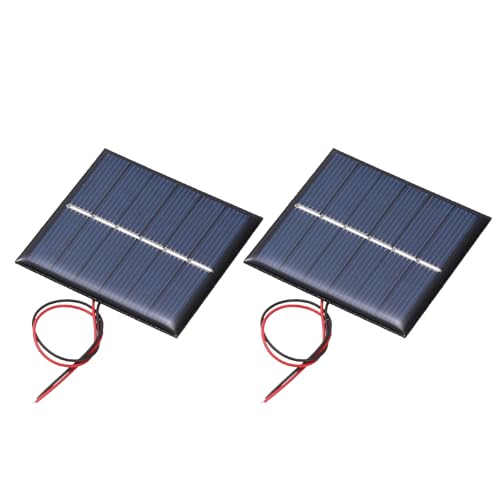 MECCANIXITY 2Pcs 3V 0.33W 110mA Mini Solar Panels, Small Polycrystalline Solar Cell Panel with Cable for DIY Electric Toy Materials Kits Charger - style: 3V 0.33W 110mA