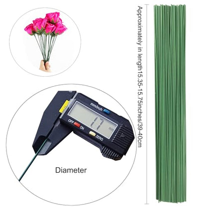 Arlai 18 Gauge DIY Craft Flower Stems, Dark Green, 16 Inch, 50PCS - color: 50 pcs 18 Gauge Dark green flower wire