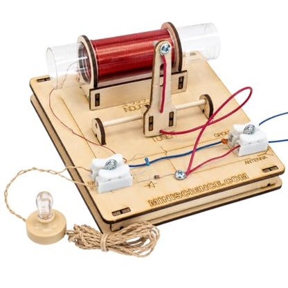Crystal Radio AM Receiver for STEM & Science Projects | Educational | Electronic Components with Tuning Circuit | No Batteries or Soldering – Powered by Ambient AM Radio Waves (NEW-Inductor-Tuned)
