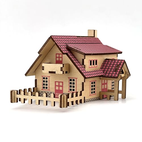 Log Cabin 3D Wooden House Puzzle,DIY Mini Building Model Kit，016 - color: 016
