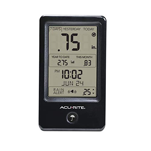 AcuRite (02446M) Self-Emptying Wireless Rain Gauge with Indoor Display - color: Vertical Display, size: Vertical Display