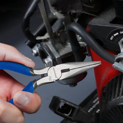 KAIHAOWIN 5" Mini Needle Nose Pliers - 10 Pack, Small Precision Pliers Set for Jewelry Making & Crafts, Spring Loaded Long Nose Pliers with Wire Cutter, Rustless High Carbon Steel for Bulk Projects - size: 10 Pack