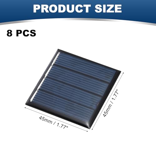 MECCANIXITY 8Pcs 2V 0.1W 50mA Mini Solar Panels, Small Solar Photovoltaic Power Cells Charge DIY Electric Toy Materials Kits - style: 2V 0.1W 0.05A