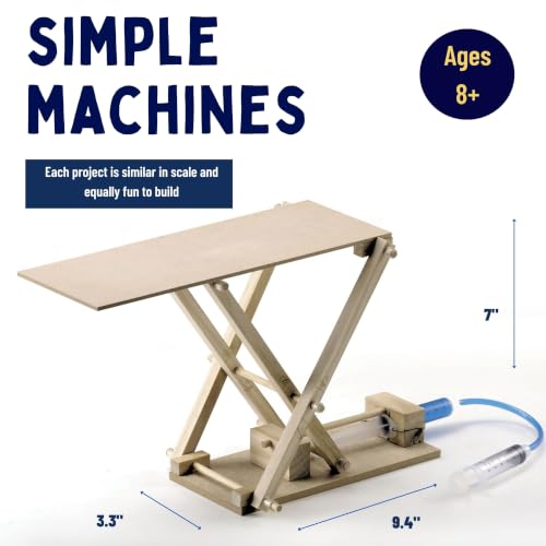 PATHFINDERS STEM Kit- Hydraulics 4-in-1– Build 4 Hydraulic Machines | Engineering Model Kit for Kids 8+ | Educational Science Toy | Learn Physics & Mechanics | Wooden DIY Project