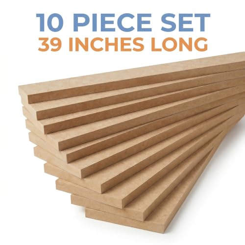 Birdeco Pre-Cut Wall Molding Kit Raw MDF Board and Batten 10 Pack