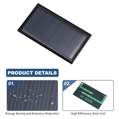 MECCANIXITY 8PCS 3V 0.27W 0.09A Mini Solar Panels for Solar Power, Small Solar Photovoltaic Cells Charge DIY Electric Toy Materials Solar System Kits, 2.44" x 1.42" - style: 3V 0.27W 0.09A
