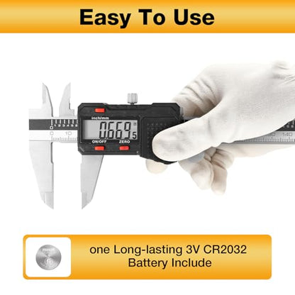 Digital Caliper 6 inch, Stainless Steel Vernier Micrometer - color: Stainless Steel