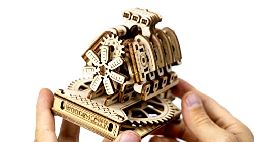 WOODEN.CITY V8 Engine 3D Wooden Puzzle Kit, 200 Pcs DIY Mechanical Model, Made in EU