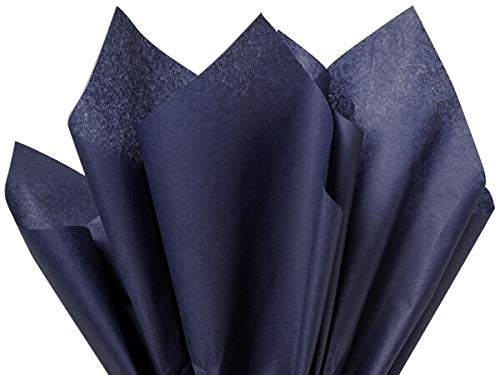 Navy Blue Tissue Paper Squares, Bulk 24 Sheets, Premium Gift Wrap and Art Supplies for Birthdays, Holidays, or Presents by Feronia packaging, Large 20 Inch x 30 Inch - color: NavyBlue