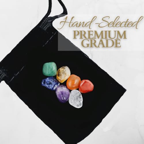7 Chakra Stones Healing Tiny Crystals Set Velvet Pouch Gift Party Favor