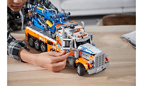 LEGO Technic Heavy-Duty Tow Truck 42128 with Crane Toy Model Building Set, Engineering for Kids Series - style: Standard Packaging