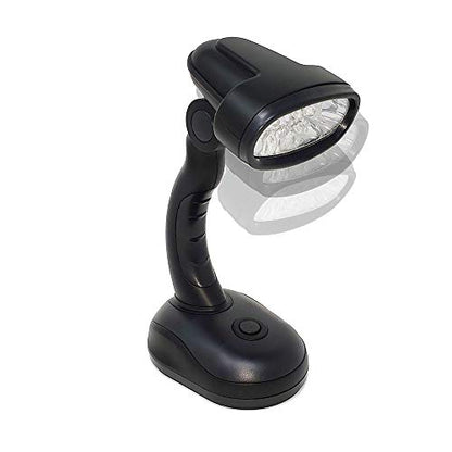 Set of 2 LED Black Desk Reading Lamp and Portable Study Lamp with 12 Led Bulbs and Bright Study Lamp for Work Station Illumination & Emergency Situations and Battery Operated Reading Lights - color: Black