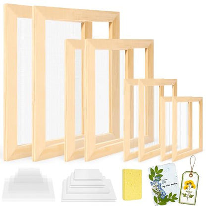 Caydo 4 Pieces Paper Making Frame Kit, Papermaking Mould - style: A4 A5 A6 A7