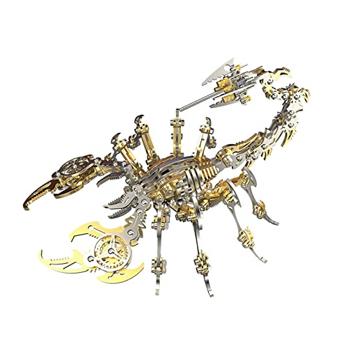 Gold 3D Metal Puzzle for Adults Scorpion, DIY Colorful 3D Metal Model Kits to Build with Tool,3D Desktop Model Kits Building Toys for Adults/Teens - style: E