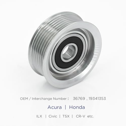 Belt Idler Pulley, 36769 Belt Tensioner Pulley for Select Honda, Acura Models as ILX, TSX, CR-V, Civic, etc. 19341353 Automotive Replacement Idler Pulley Kit by KeeRoarin - size: 36769 - HONDA