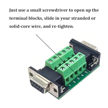 2PCS RS232 DB9 Female and Male Connector in One Breakout Board - style: DB9