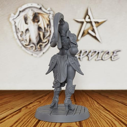 AUSPDICE Human Warrior Miniature 32mm, Unpainted DND Fantasy Figure AS384