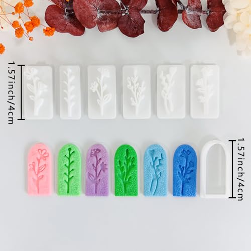 Xaekicr A1-4-9B-Handmade Jewelry Pendant Crafting Kit,Flower Plastic Molds Set, DIY Polymer Clay Printing Tools - color: A color