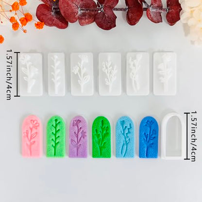 Xaekicr A1-4-9B-Handmade Jewelry Pendant Crafting Kit,Flower Plastic Molds Set, DIY Polymer Clay Printing Tools - color: A color