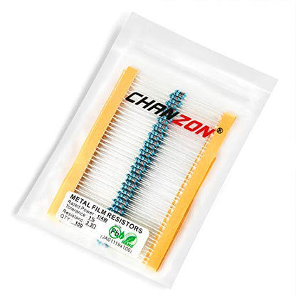 Chanzon 100pcs 1/4W (0.25W) 3.3 Ω ohm Metal Film Fixed Resistor - size: [1-4ZC01] 3.3 ohm