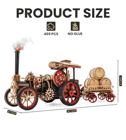 3D Wooden Puzzles for Adults, Steam Locomotive Model Cars Kits for Adults, 3D Wood Puzzle Adult, Valentines Day Gift Model Building Kits, Train/Hobbies/Crafts