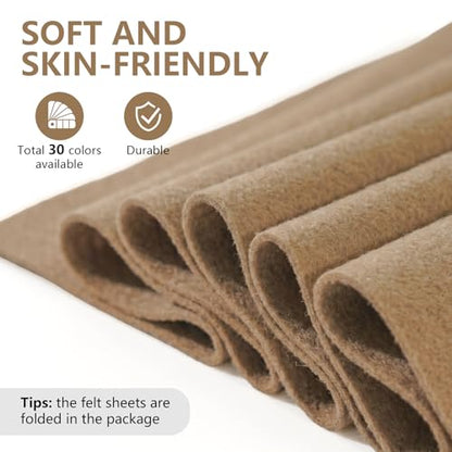 Khaki Soft Felt Sheet 36'' X 36'', 1.4mm Large Felt Fabric Sheet for Crafts - color: Khaki