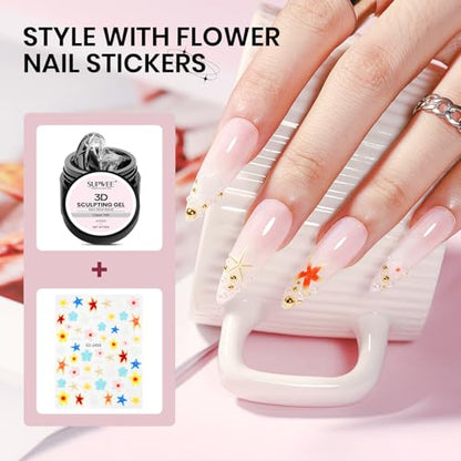 3D Nail Sculpting Gel, Clear Molding Gel for Nail Art Non-Sticky - color: Ice Clear