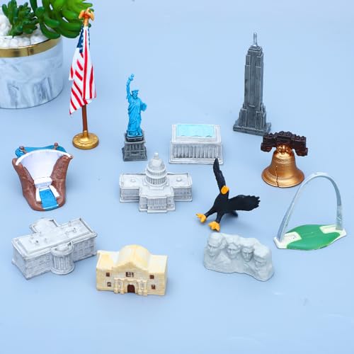ONEST 12 Pieces Mini World Building Model Playsets Famous Architecture Figurines - style: C Set