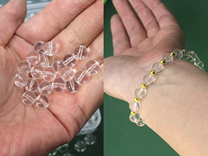 8mm Clear White Glass Beads Kit 500pcs for Jewelry Making - size: 8mm Clear White #352