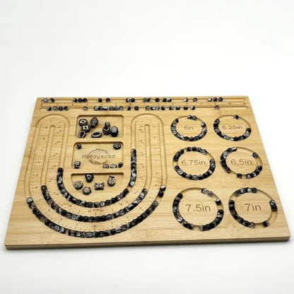 Petoysoso Bead Board for Jewelry Making, Bamboo Beading Board for Jewelry Bracelet Making, Bracelet Bead Board, Beading Trays Jewelry Design Mats for Bracelet, Necklace, Jewelry Making 15x11.5x0.5 in - size: Necklace-L