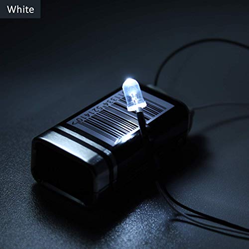 DiCUNO 100Pcs 5MM Pre Wired 12V Daylight White LED Diodes, 9.4 Inch Lead - color: Daylight White