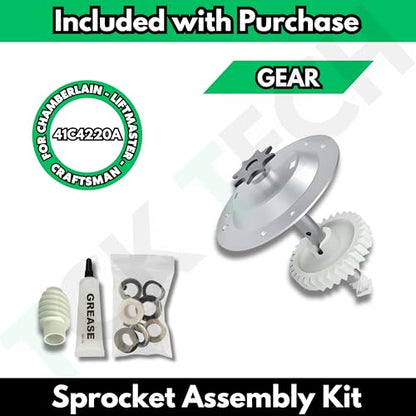 Replacement for Liftmaster 41c4220a Gear and Sprocket Kit fits Chamberlain, Sears, Craftsman 1/3 and 1/2 HP Chain Drive Models - color: 1x Gear & Sprocket Kit