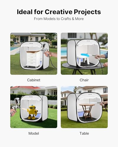 VEVOR Portable Paint Booth Tent, 28.3 x 28.5 x 29.5 inch Pop-Up Portable Spray Paint Tent with Mesh Door, Spray Painting Tents for Cabinets, Chairs, Models, Tables, Pop-Up Design, Efficient Airflow - size: L30*W30*H30inch