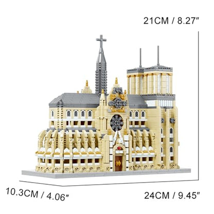 Notre Dame de Paris Micro Brick Building Set (2908 Pieces) – Landmark Model Educational Toy Gift for Kids and Adults - color: Notre Dame