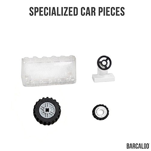 Barcaloo 400 Piece Wheels and Axles Sets, Building Bricks Car Parts and Pieces Kit - Car Building Set with Wheels, Axles & Windshields and Bonus Bricks - color: Wheels, Tires, & Axels - 400 Pieces