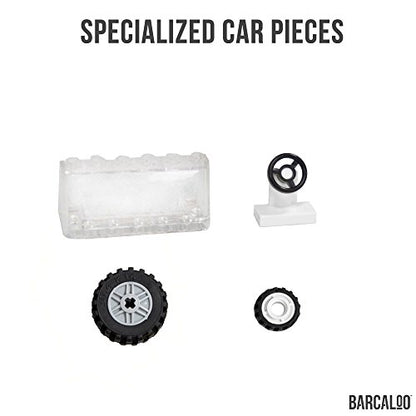 Barcaloo 400 Piece Wheels and Axles Sets, Building Bricks Car Parts and Pieces Kit - Car Building Set with Wheels, Axles & Windshields and Bonus Bricks - color: Wheels, Tires, & Axels - 400 Pieces