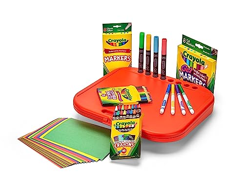 Crayola Create 'N Carry Travel Art Set for Kids (75pcs), 2-in-1 Lap Desk & Carrying Case, Essential Art Supplies Kit, Spring Crafting, Gift for Kids - style: Art Set