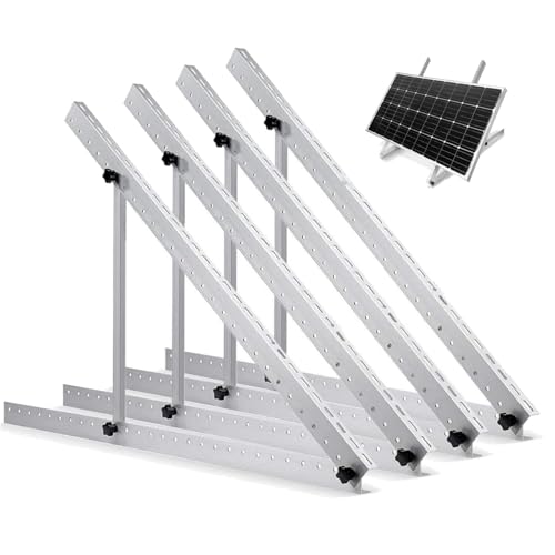 Upgraded 47in 2 Sets Adjustable Solar Panel Tilt Mount Brackets, Foldable Tilt Legs, Support 100 200 300 400 500 Watt Solar Panels 4-8Pcs, Solar Panel Stand for Roof, Off-Grid, RV and Boat - size: 47 IN 2 Sets