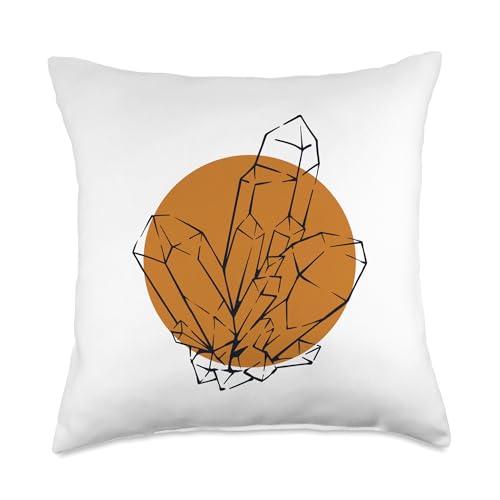 Best Rocks And Minerals Guide Kit Collection Gifts Lineart Geologist Stone Mineral Collector Throw Pillow, 18x18, Multicolor - size: 18x18