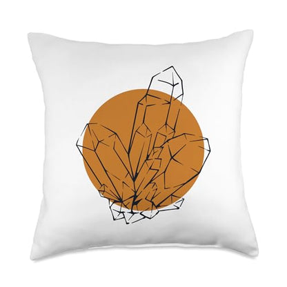 Best Rocks And Minerals Guide Kit Collection Gifts Lineart Geologist Stone Mineral Collector Throw Pillow, 18x18, Multicolor - size: 18x18