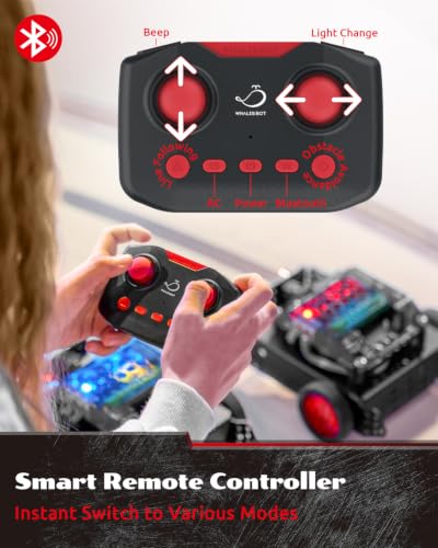 WhalesBot Rocky Coding Robot Car Kit for Kids 8-12 12-16, STEM Educational Engineering Toy, Scratch Python C Programming & Remote Control, Science Gift for 8 9 10 11 12+ Year Old Boys Girls