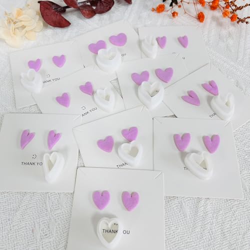 Xaekicr Heart Shape Polymer Clay Cutters Set – 10PCS Clay Earring Cutters for Polymer Clay Jewelry Making, Valentines Day Clay Tools and Molds for DIY Crafts - color: C color
