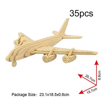 Georgie Porgy 3D Wooden Puzzles, DIY Models Kits for Kids, Dinosaur Animal Airplane Car Woodcraft Construction Toy DIY Projects (Airplanes Off-Road Vehicle Cars Yacht) - color: Airplanes Off-road Vehicle Cars Yacht