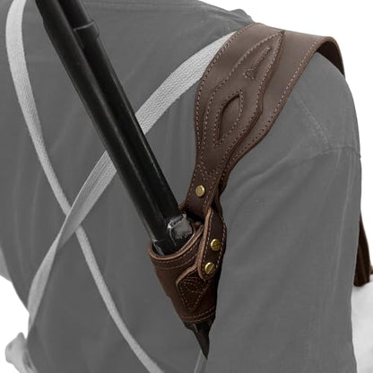 WAYNE'S DOG No Drill Leather Rifle Sling with Slip-on Recoil Pad and Barrel Mount fit for Lever Action Rifles, Shotguns - color: Coffee, size: Full Leather