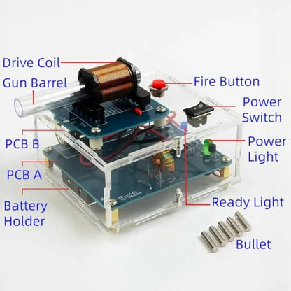 DIY Electromagnetic Coil Shooting Soldering Practice Kit,STEM Projects