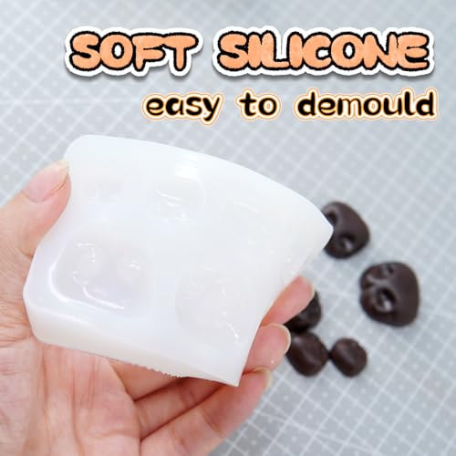 Nuvretk 7 Cute Silicone Molds for Needle Felting - Dog Nose Shapes for Stuffed Animals, DIY Crafts, and Accessories (Square) - size: DOG-Square