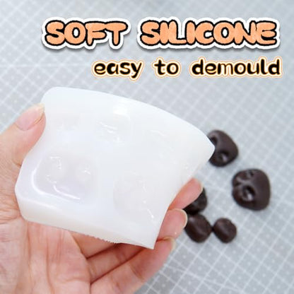 Nuvretk 7 Cute Silicone Molds for Needle Felting - Dog Nose Shapes for Stuffed Animals, DIY Crafts, and Accessories (Square) - size: DOG-Square